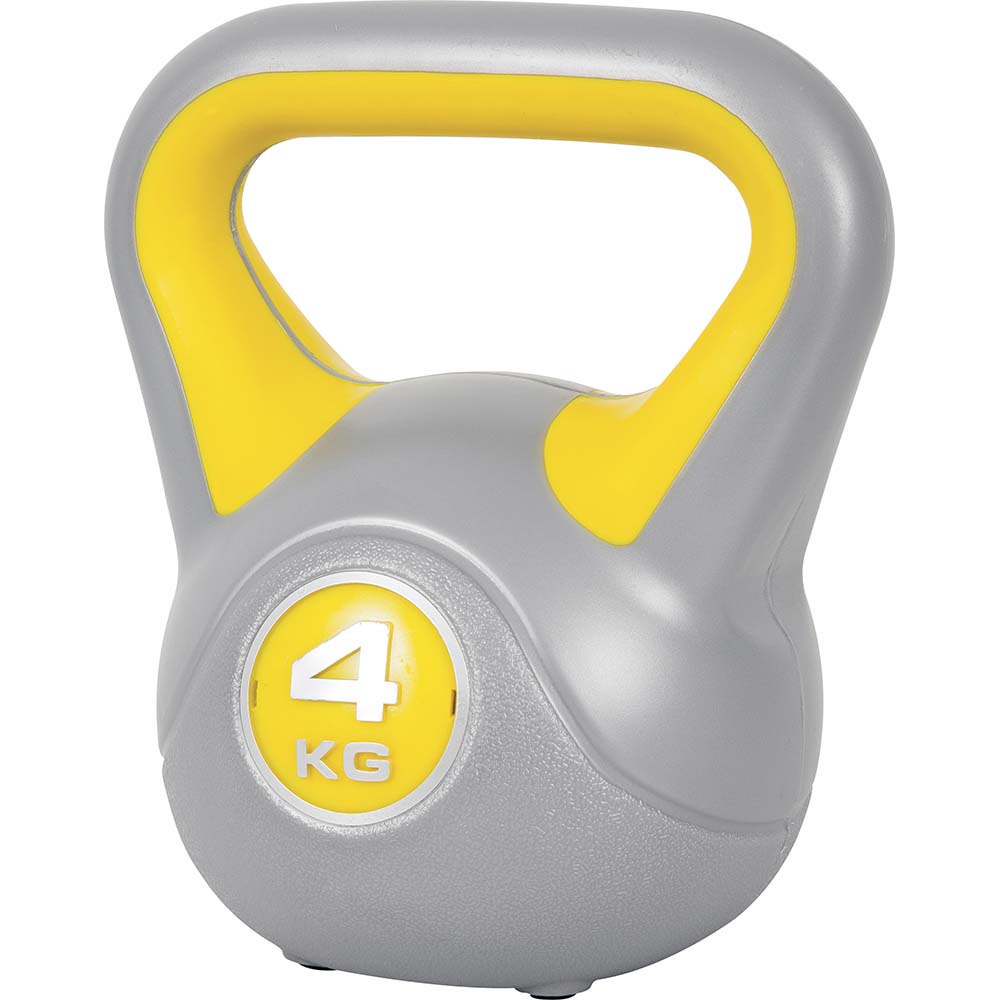 Kettlebell με επένδυση βινυλίου 4kg (Κίτρινο)